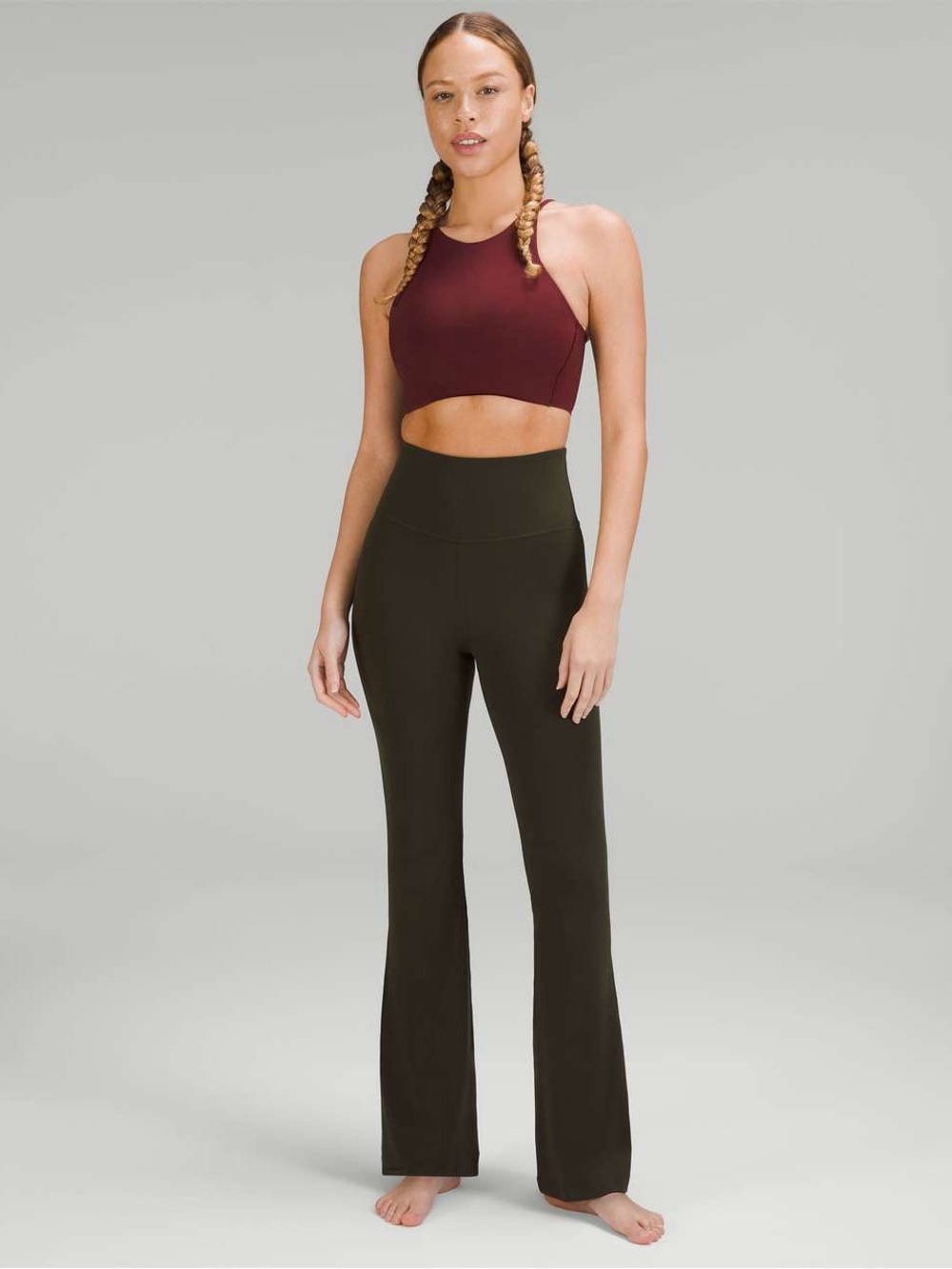 Lululemon Groove Super-High-Rise Flared Pant Nulu Women’s Size 6 Dark Olive